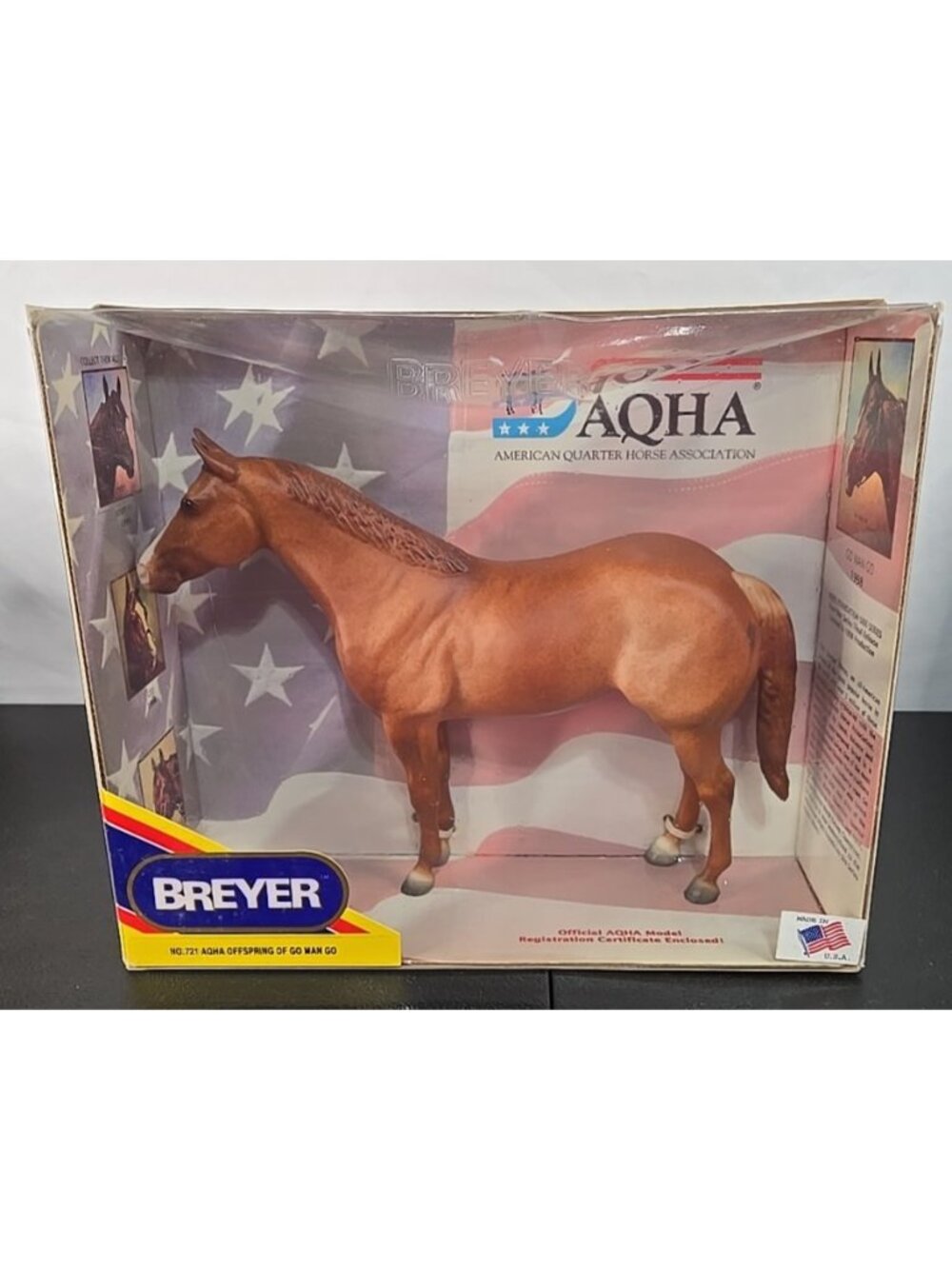 Vtg Breyer AQHA Offspring of Go Man Go Horse Figure 1990 Reeves Item No. 721
